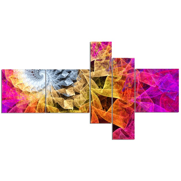 Bless International Colourful Spiral Kaleidoscope On Canvas Print 