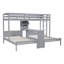 Lit superposé simple au-dessus de simple avec bureau intégré, tablettes de rangement et lampe de lecture à DEL, gris-2132915947