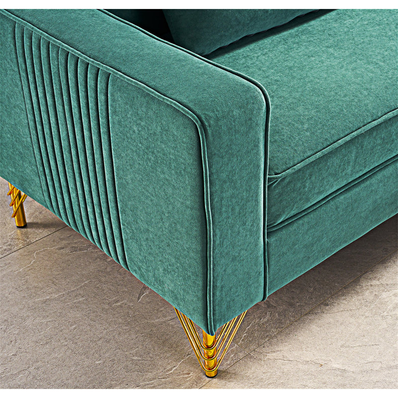 Velvet Sofa Couch, Green