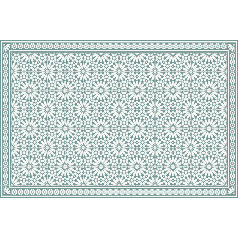 Enda Vinyl Machine Printed Area Rug, Rectangle 4'4.4" x 6'6.7"