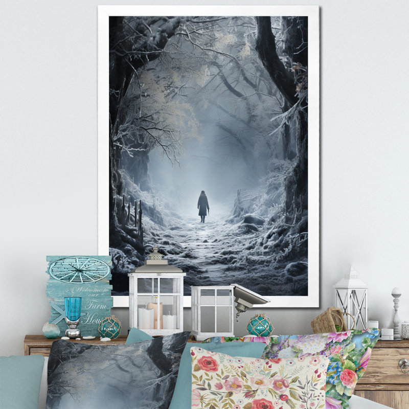 Winter Solitude - paysages, impressions d'art mural, H 40 po x l 30 po x P 1,5 po, Cadre simple blanc