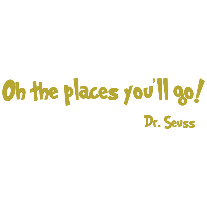 Décalcomanie murale oh the places you go seuss, Or