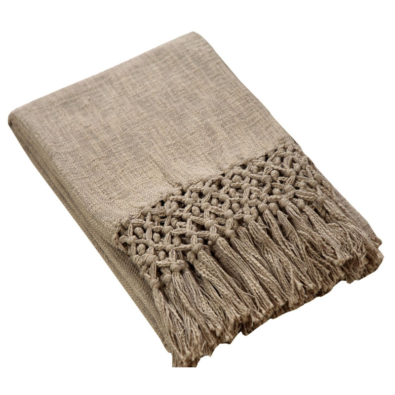 Jeté en coton La Shantam Braden, Beige