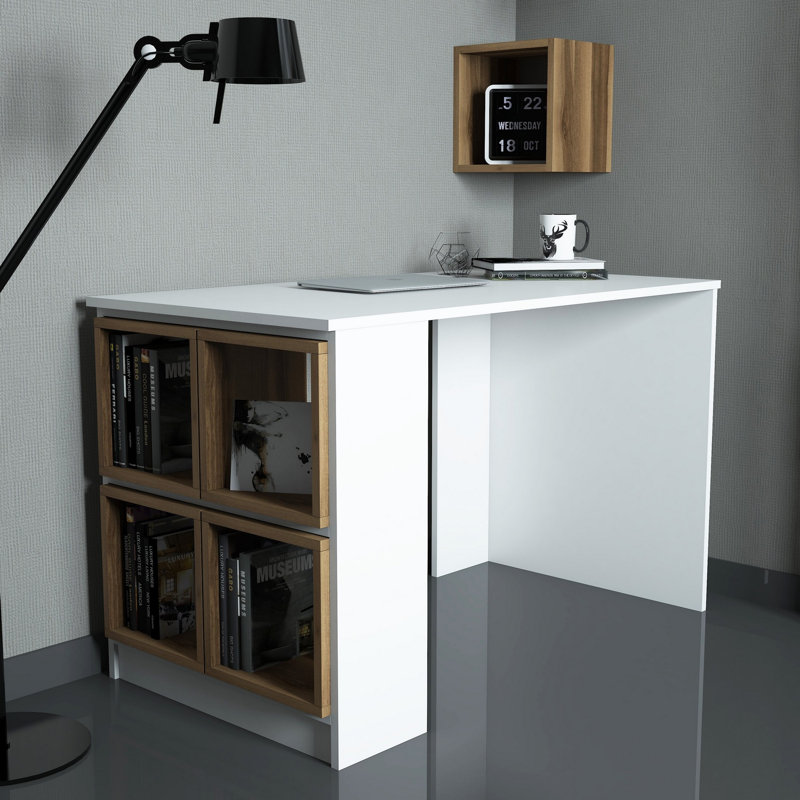 Brookeville Computer Desk, Walnut/White