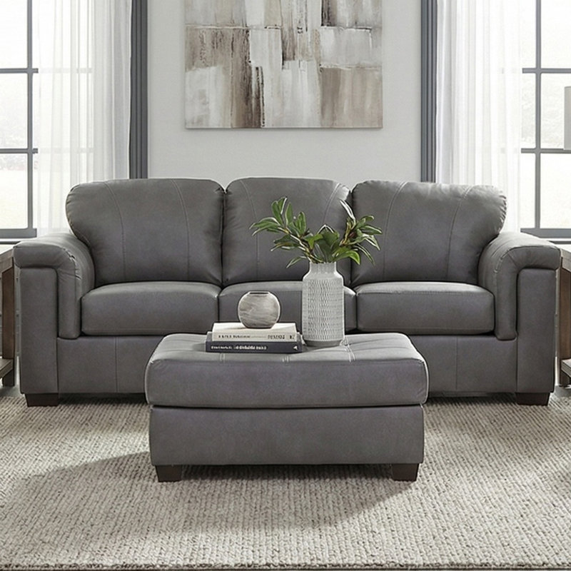 38" Upholstered Rectangular Ottoman - Urban Slate, Urban Slate
