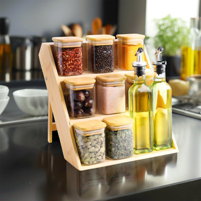 Bamboo Spice Jar & Rack Set