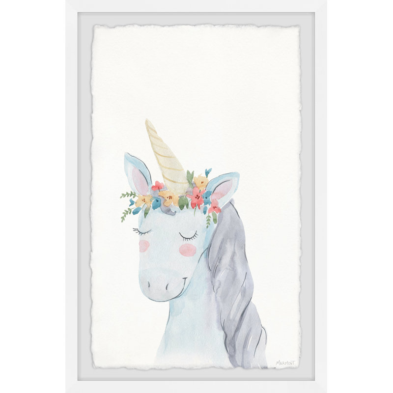 «Eliann Unicorn Flower Crown», reproduction encadrée, H 12 po x l 8 po x P 1,5 po