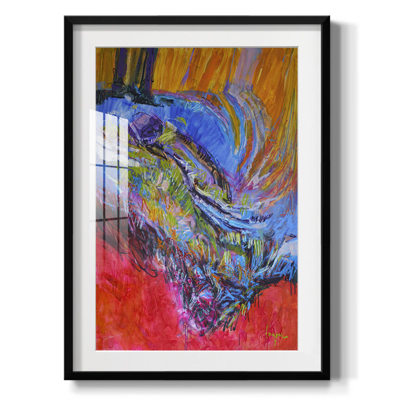 Vibrant Flow II -Framed Print, 28.5" H x 20.5" W, Black