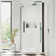 Pasadena 32.17'' W 72.01'' H Frameless Square Reversible Shower Enclosure