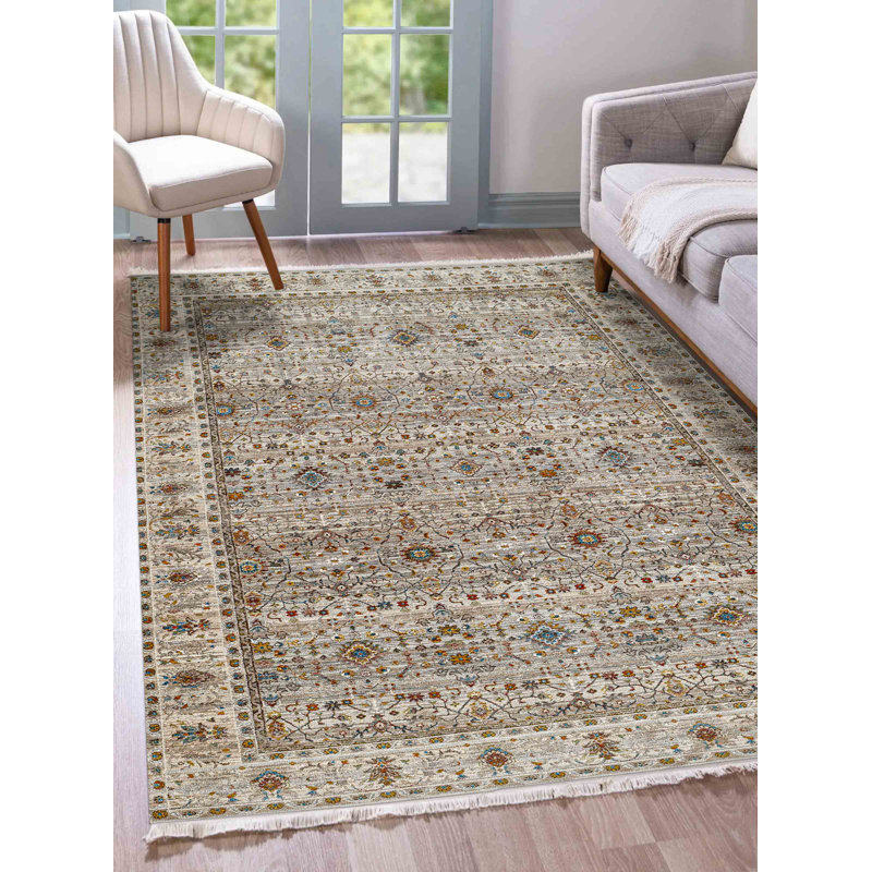 Zaina Grey Rug, Rectangle 5' x 7'9"