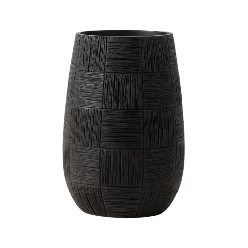 Danetria Textured Cylinder Shape Floor Vase, 15" H x 11" W x 11" D