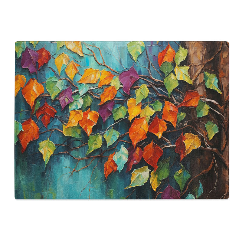 Ivy Leaf Palette Knife No.2  Glass Chopping Board