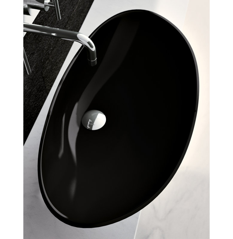 24.5'' L Bathroom Sink, Black Polish