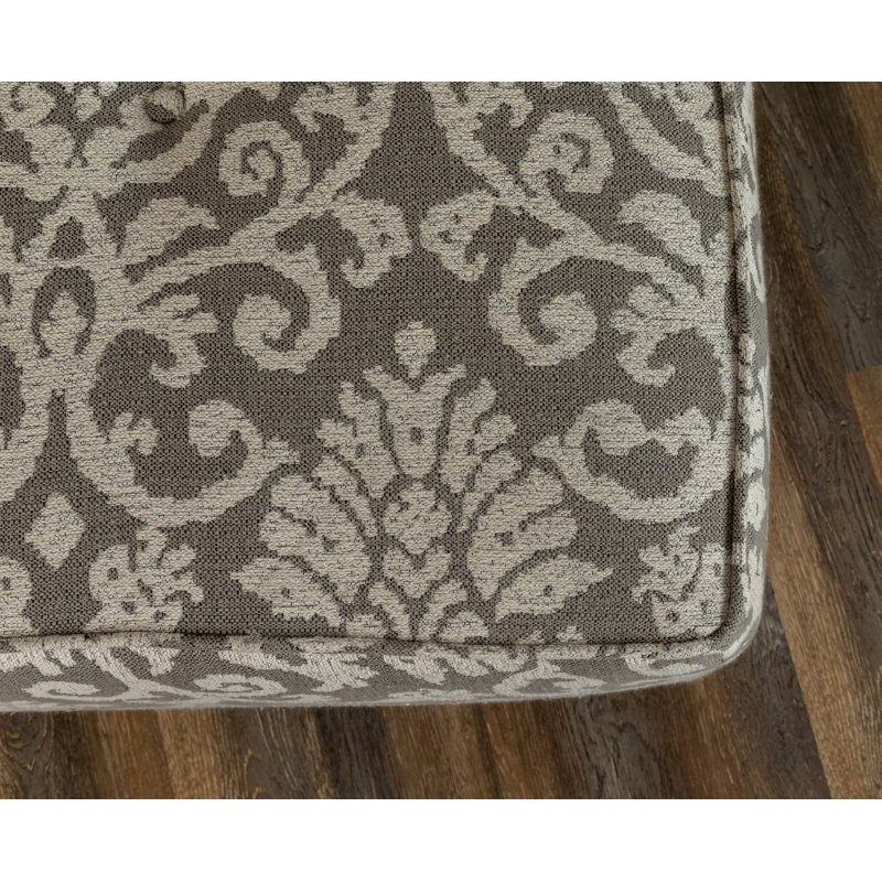 Repose-pieds Alcott Hill® Zaid, Gris / cachemire blanc