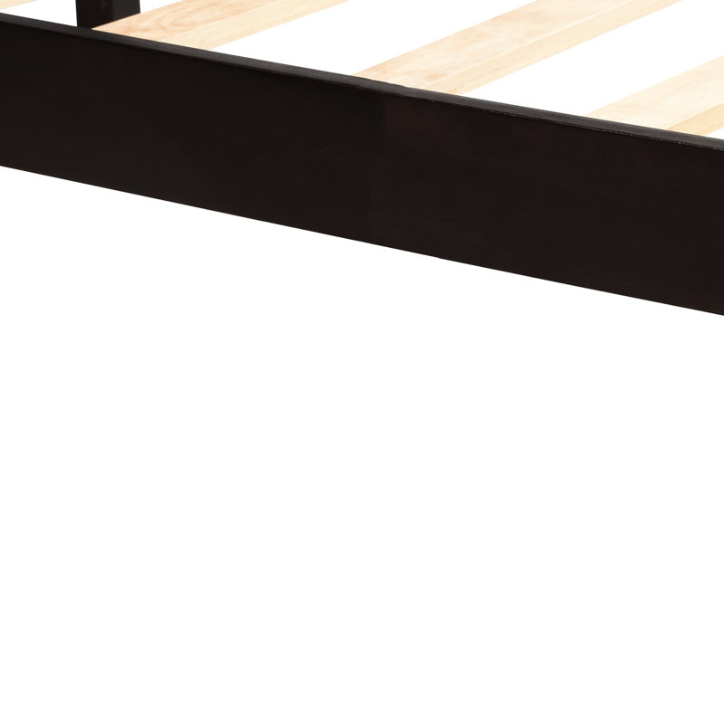 Lit simple avec tête de lit, support à lattes de bois, sans sommier, cadre de plateforme élégant, couleur, tête de lit