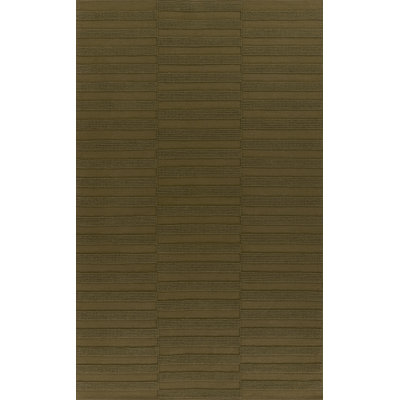 Tapis vert d'intérieur tissé à la main à motif géométrique Vishaal 5 pi x 7 pi P.E.T