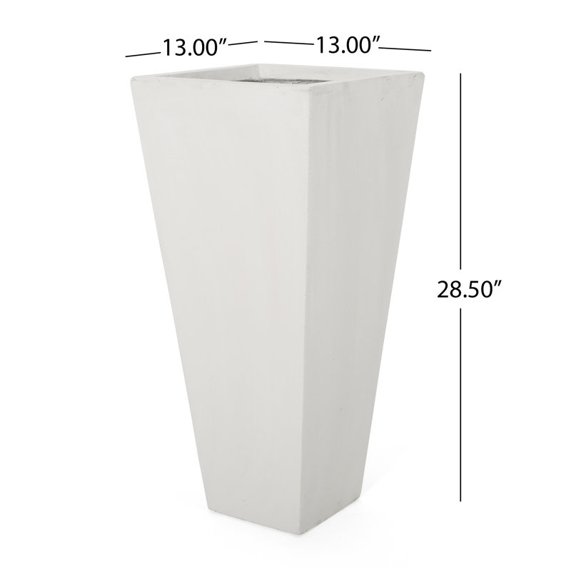 Walshville Handmade Planter, Matte White, 28" H x 13" W x 13" D