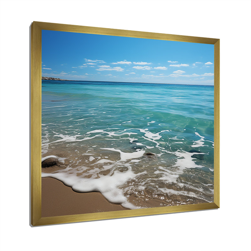 «Ocean Beach Serenity» sur impression sur toile, H 30 po x l 30 po x P 1 po, Encadrement doré