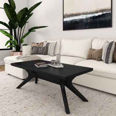 Cross Leg Rectangular Coffee Table (48in x 24in / 1220mm x 610mm), Blonde