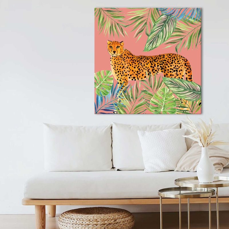 "Tropical Cat II" par Tava Studios, reproduction sur toile, H 24 po x l 24 po x P 1,5 po