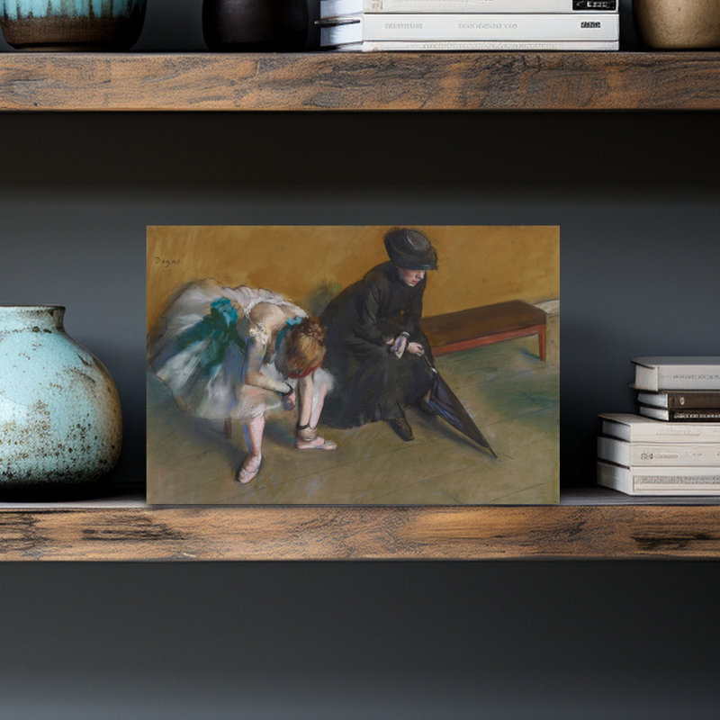 En attente, vers 1882, estampe d'art mural abstrait et contemporain impressionniste, H 12 po x l 18 po