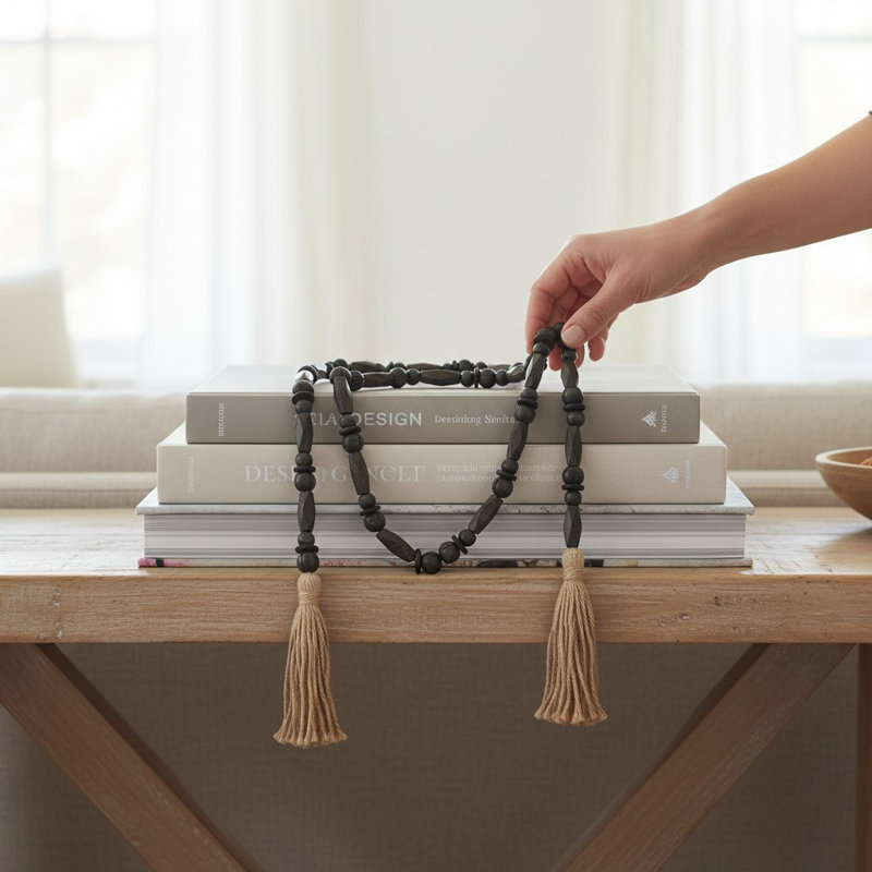 Boho Bead Garland- Sea Foam, Sea Foam