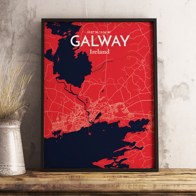 Galway City Map - No Frame Print, 43.2cm H x 27.9cm W x 0.1cm D
