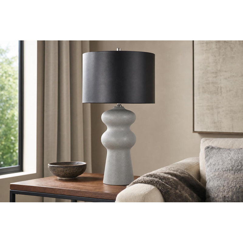 Echo Essence Ceramic Table Lamp - Textured Grey