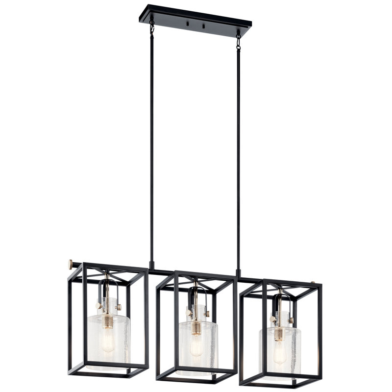 3 - Light Kitchen Island Pendant, Polished Nickel