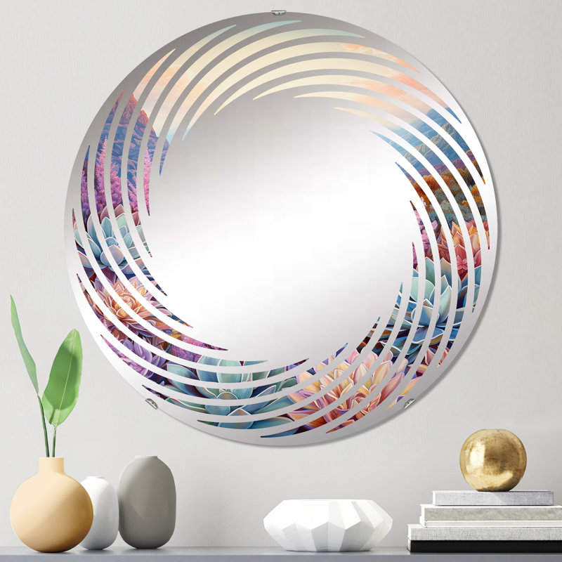 Miroir mural en spirale coloré coloré «Desert» I - MIR112464, 23,6 po x 23,6 po