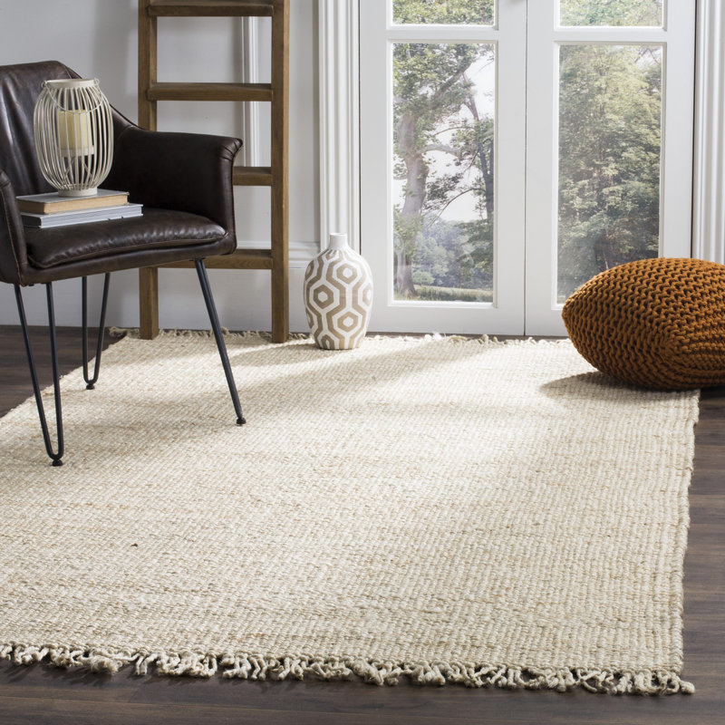 Fitzwater Hand Woven Jute Area Rug, Rectangle 9 pi x 12 pi