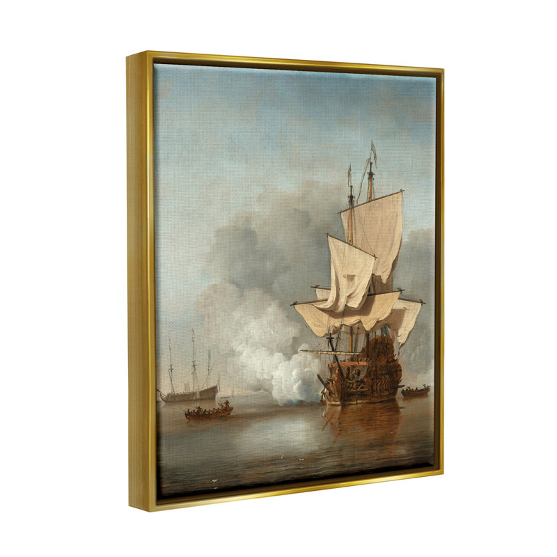La peinture classique «Le canon» par van van de velde par One1000paintings, H 21 po x l 17 po x P 1,7 po