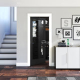 80-in Clear Glass 1-Lite Wood Painted Shaker French Door