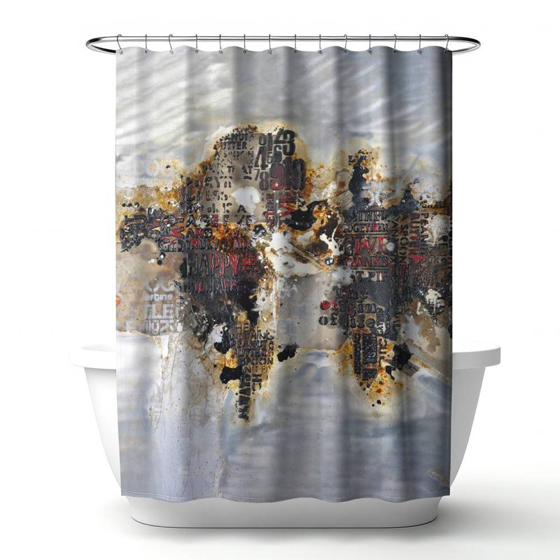 Shower Curtain CI145 – Polyester Shower Curtain, Dye Sublimation Print, 71" W × 74" L