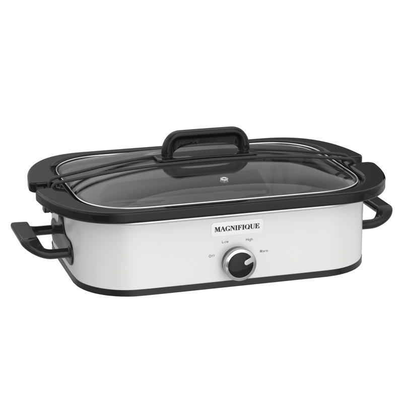 Magnifique 4-Quart Slow Cooker With Casserole Manual Warm Setting, White