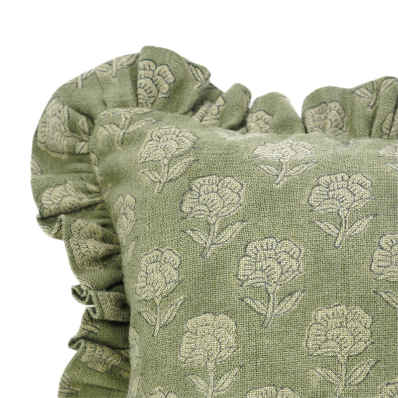 Housse de coussin Fabividine Boho Frill, coussin à double face à volants, lin doux, décoration intérieure, taille 20 po x 20 po