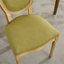 Chaise de salle à manger avec cadre en bois massif de style français et toile de lin antique, ensemble de 2, vert olive