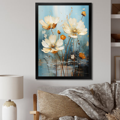 «Daisy Blossoming» en bleu sarcelle - impression
