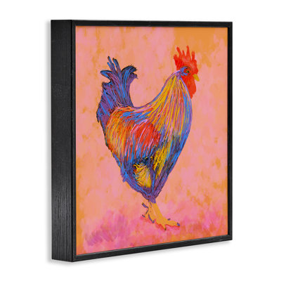Giclée de coq chaud et vibrant, design par Dina Riddle