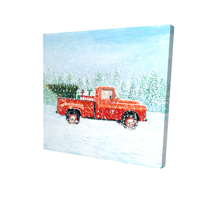 Camion de sapin de Noël - Toile scandinave