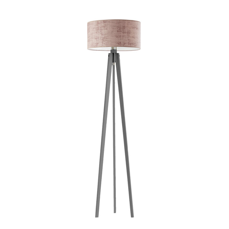 Caryville 149cm Tripod Floor Lamp, White/Gold inside, Pink/Grey