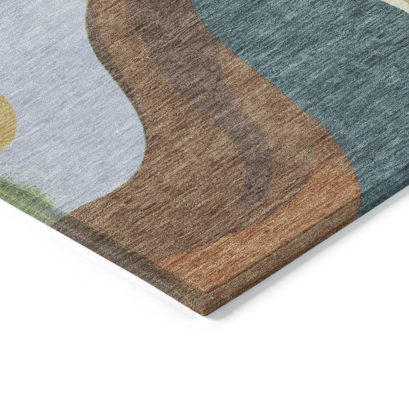 Tapis tourbillon intérieur / extérieur lavable à la machine Husby ACN2186, Rectangle 8 pi x 10 pi
