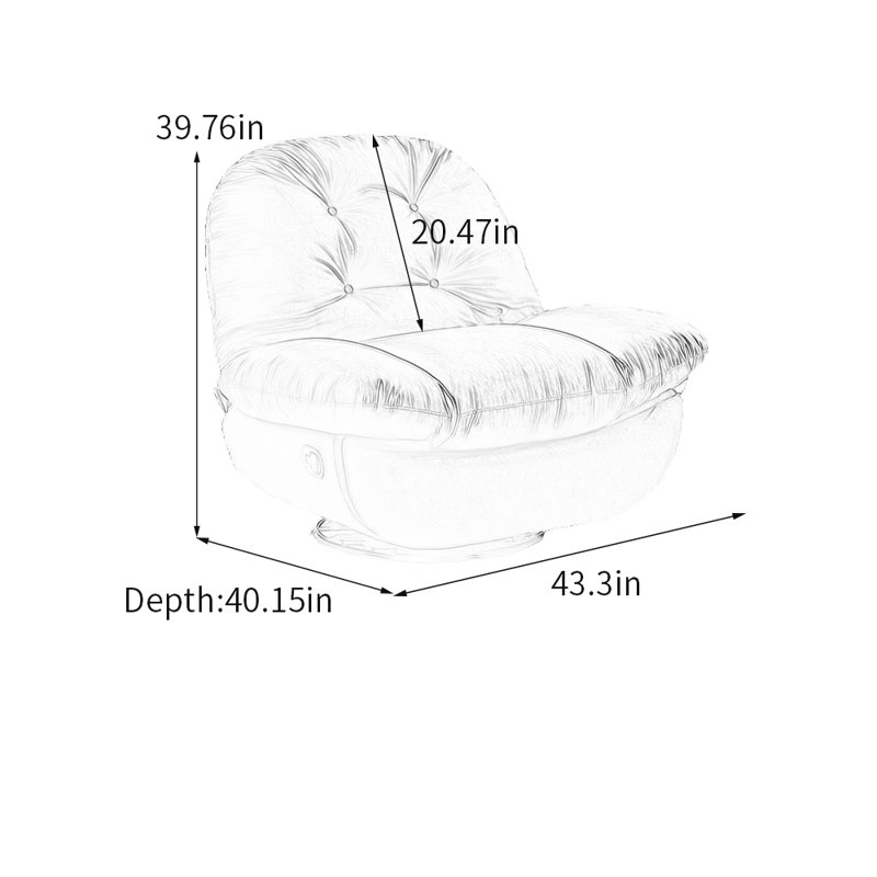 Fauteuil inclinable rotatif en similicuir léger et luxueux, Gris