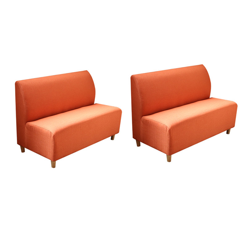 Banc rembourré en mélange de coton Simple Casual Cafe, Orange