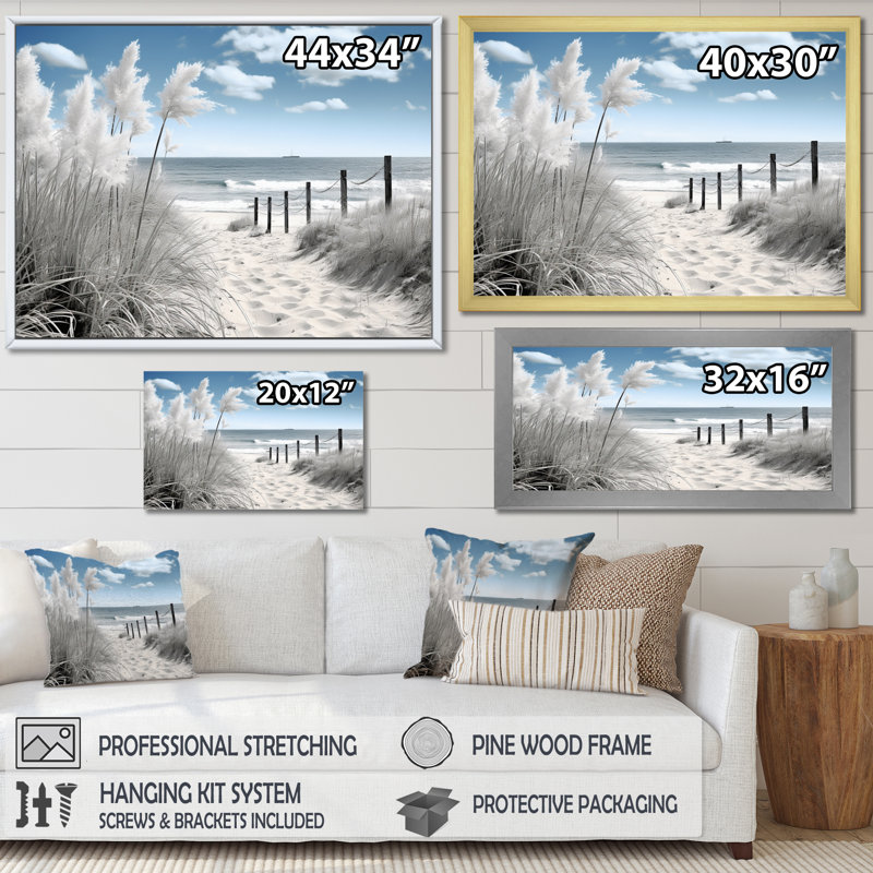 Beach Seascape Dreams Path II - Print, Wrapped Canvas, 34" H x 44" W x 1.5" D
