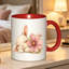 1pc Rabbit Flowers Logo Ceramic Coffee Mug Coffee Cup Tea Mug Birthday Gift Office Reusable great for holding Tea Milk Water a lovely gift for birthdays.