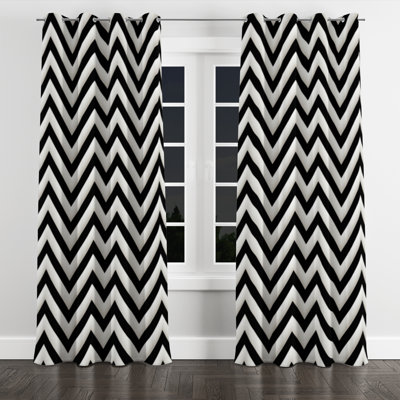 Aylamae - Chevron Blackout Grommet Curtain - 1 Panel