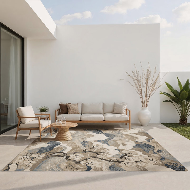 Tapis intérieur et extérieur Eernal Petals, Rectangle 1 pi 6 po x 2 pi 6 po