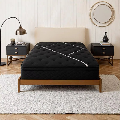Restonic ComfortCare Hybrid Heartland Plush King Mattress - 12 Inch Cooling Gel Memory Foam with Individually Wrapped Coils & Marvelous Middle Support