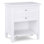 Table de chevet transitionnelle en bois massif avec tiroirs et tablette ouverte Warm Shaker